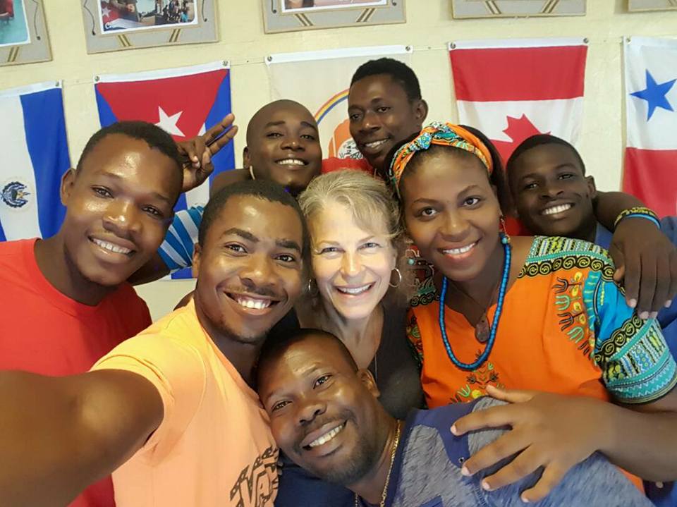 Julia Keener with friends in Haiti