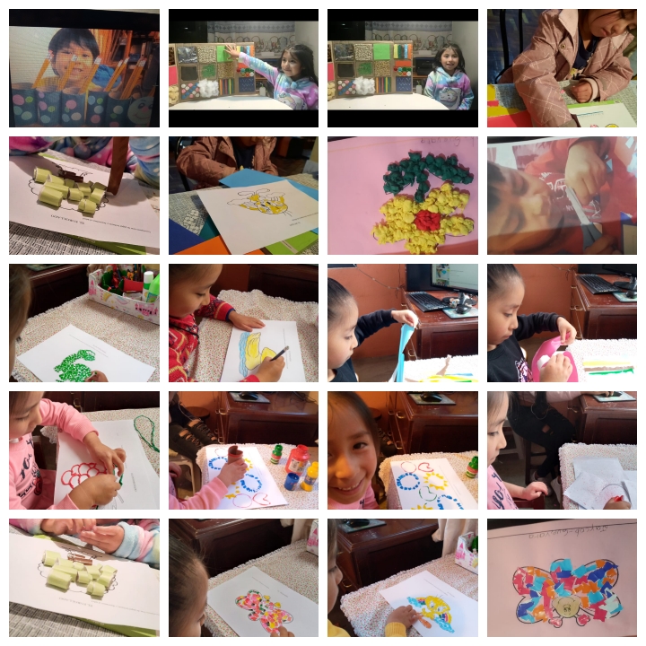 Photo of kindergarten students in virtual art class