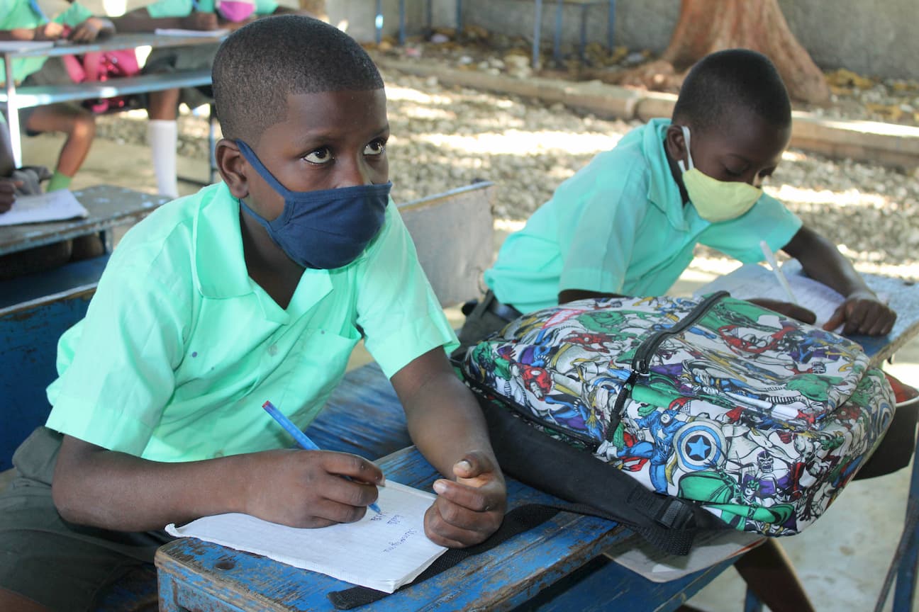 Students with masks
