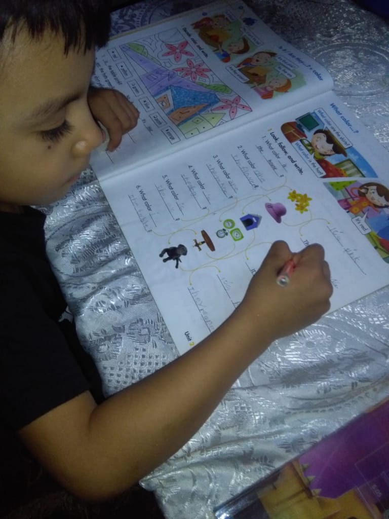 Student doing homework