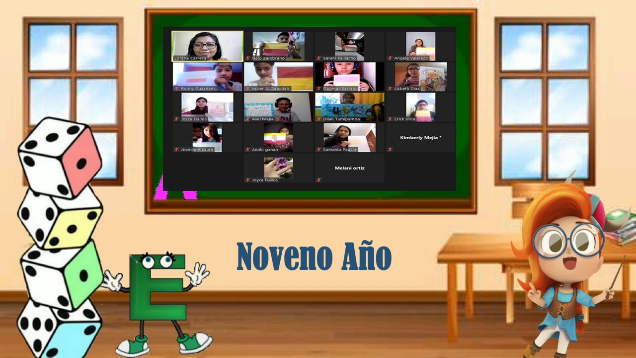 Photo of the 8th grade class on zoom