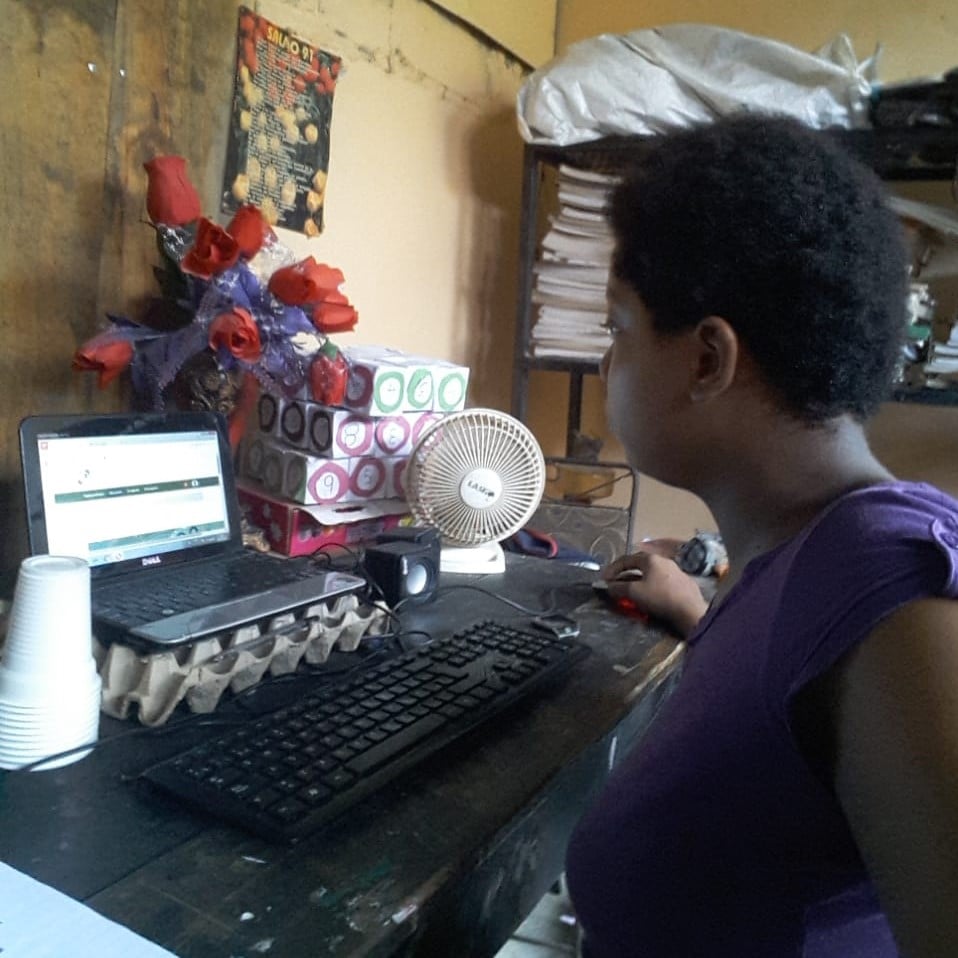 Photo of child doing school online