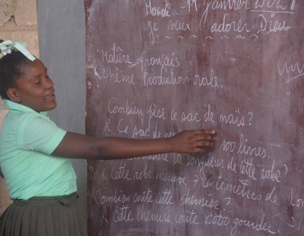 6th grade student at chalkboard!
