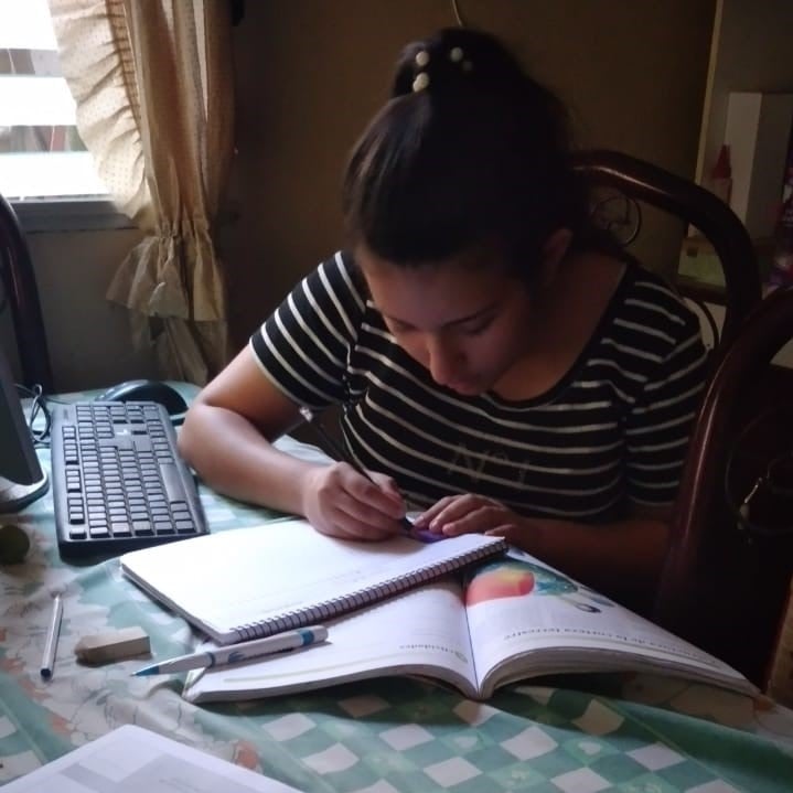 Photo of child doing school online